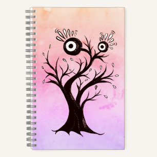 Crazy Tree Creature Ink Art Pink Fantasy Notebook