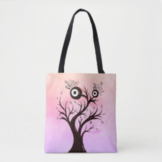 Crazy Tree Creature Ink Art Pink Fantasy Tote Bag