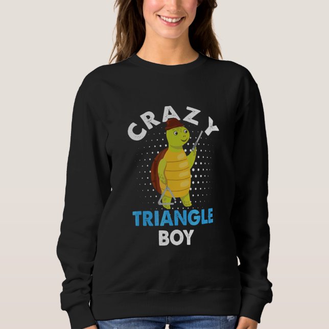 Crazy Triangle Boy  Turtle Musical Instrument Sweatshirt (Front)