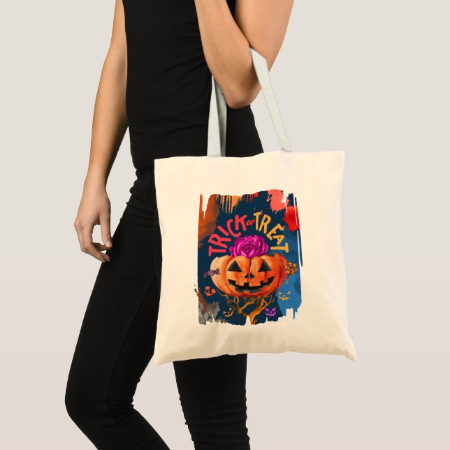 Crazy trick or treat tote bag (Front (Product))