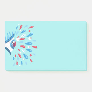 Crazy Trippy Eye Blue Psychedelic Art Post-it Notes