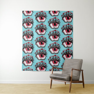 Crazy Trippy Eye Weird Whimsigoth Tapestry