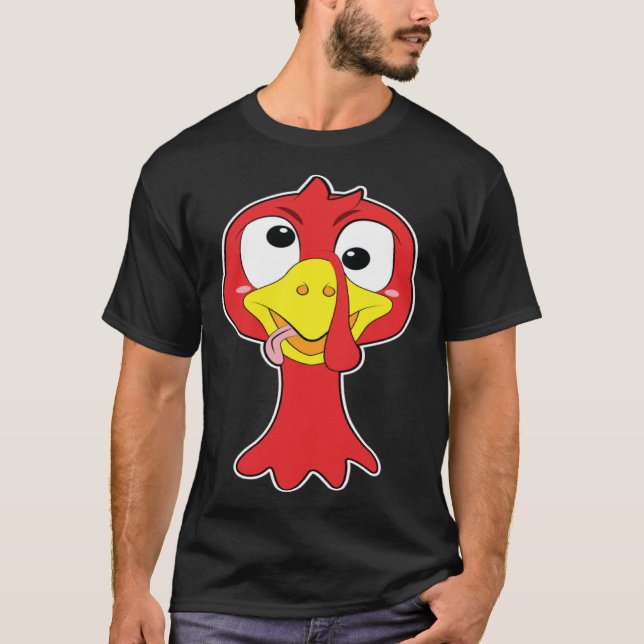 Crazy Trippy Thanksgiving Turkey Head T-Shirt (Front)