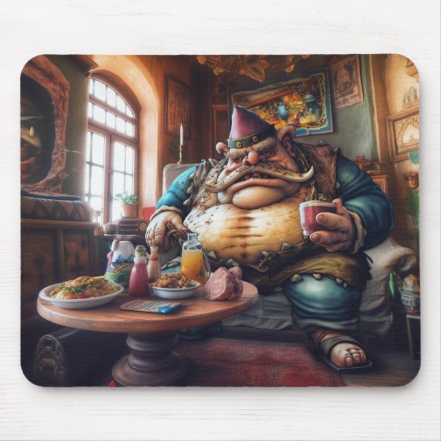 Crazy Troll Man Mouse Mat (Front)
