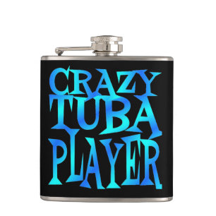 Crazy Tuba Player Hip Flask