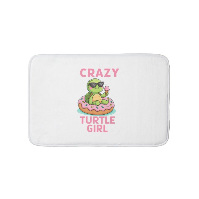 Crazy turtle girl bath mat (Front)