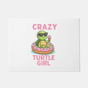 Crazy turtle girl doormat