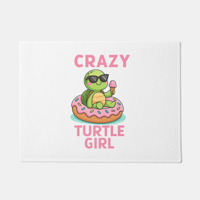 Crazy turtle girl doormat (Front)