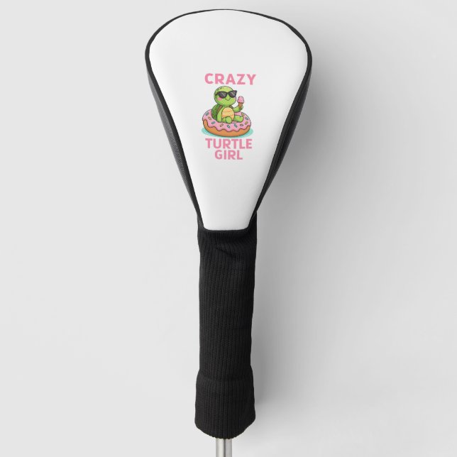 Crazy turtle girl golf head cover (Front)