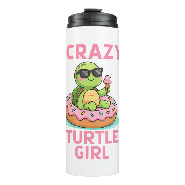 Crazy turtle girl thermal tumbler (Front)