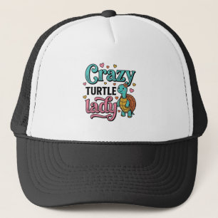 Crazy Turtle Lady Vintage Engraving Design_1 Trucker Hat