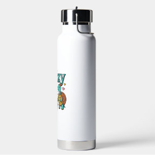 Crazy Turtle Lady Vintage Engraving Design_1 Water Bottle