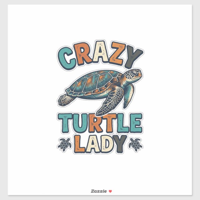 Crazy Turtle Lady Vintage Sea Turtle Shirt Design_ (Sheet)