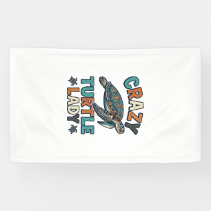Crazy Turtle Lady Vintage Sea Turtle Shirt Design_ Banner