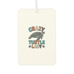 Crazy Turtle Lady Vintage Sea Turtle Shirt Design_ Car Air Freshener
