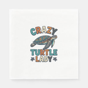 Crazy Turtle Lady Vintage Sea Turtle Shirt Design_ Napkin