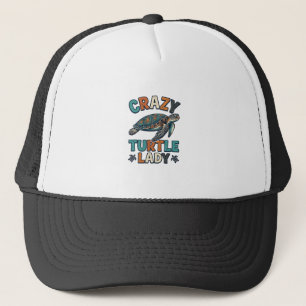 Crazy Turtle Lady Vintage Sea Turtle Shirt Design_ Trucker Hat