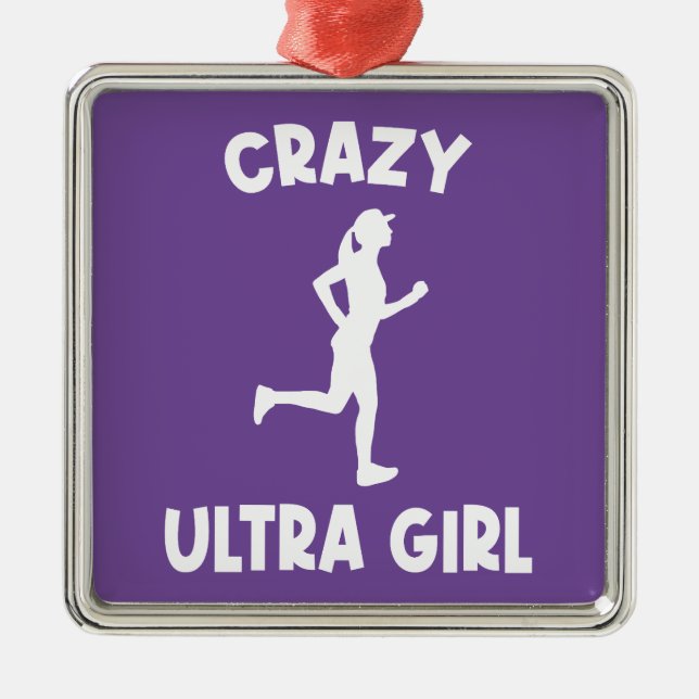 Crazy Ultra Running Girl Metal Tree Decoration (Front)