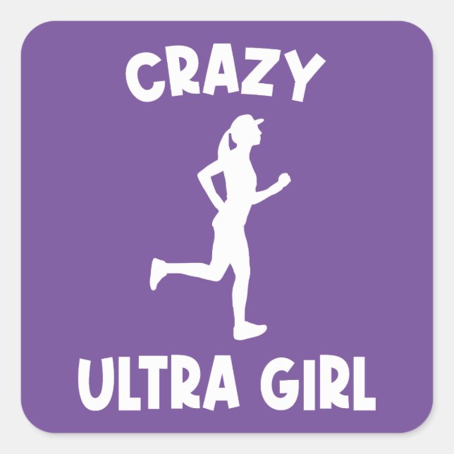 Crazy Ultra Running Girl Square Sticker (Front)
