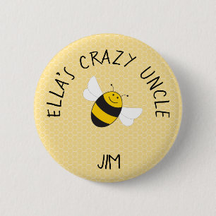 Crazy uncle button for bumblebee baby shower
