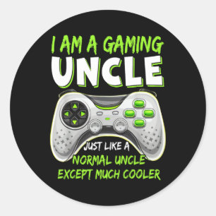 Crazy Uncle Funny Uncle Gaming Video Game Lover Fu Classic Round Sticker