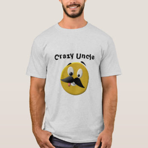 Crazy Uncle Happy Face with Moustache T-Shirt