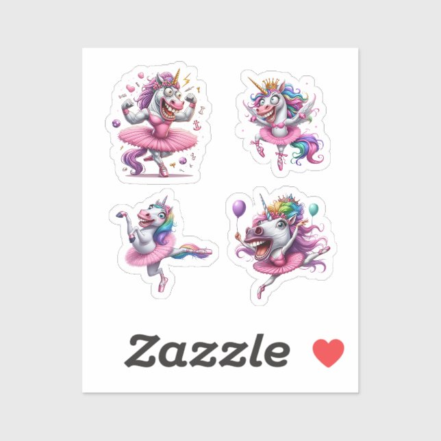 crazy unicorn caricature colorful (Sheet)