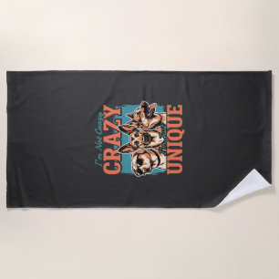 Crazy Unique Dog Lover Beach Towel