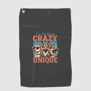 Crazy Unique Dog Lover Golf Towel