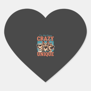 Crazy Unique Dog Lover Heart Sticker