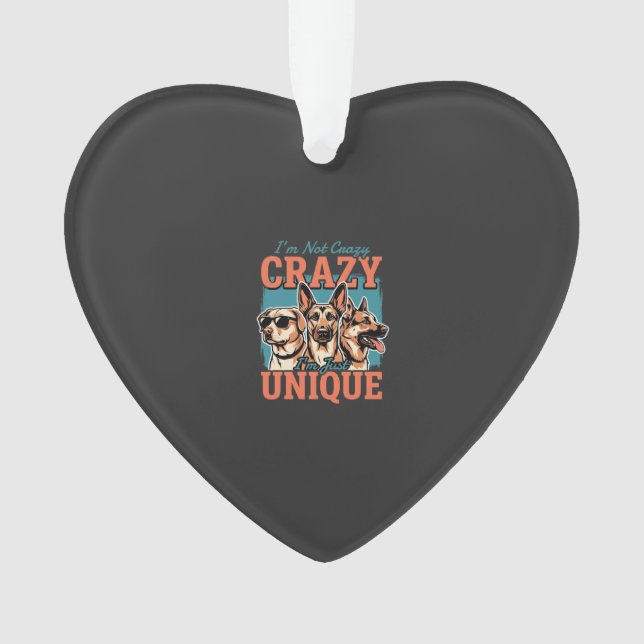 Crazy Unique Dog Lover Ornament (Front)