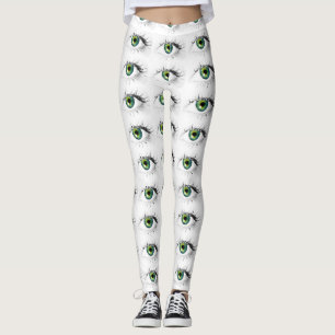 crazy unique eyeball blue green funny halloween leggings
