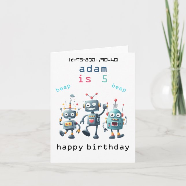 crazy vintage retro sci fi Robot Birthday Cards (Front)
