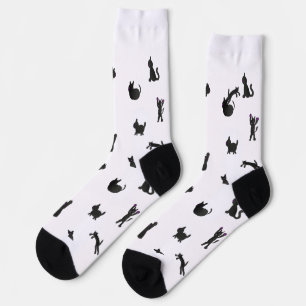 crazy watercolor cat socks