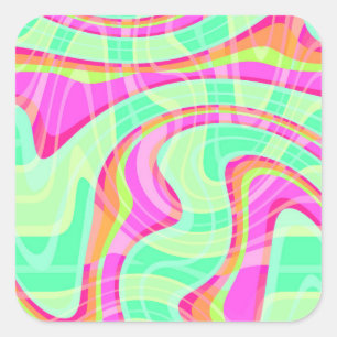 Crazy Waves Square Sticker