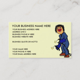 Crazy Welder Cartoon Business Card