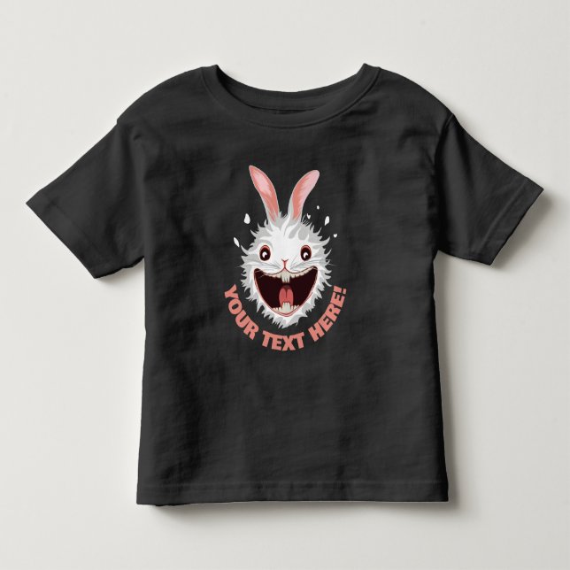 Crazy White Rabbit Face Toddler T-Shirt (Front)