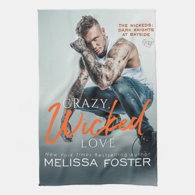 Crazy, Wicked Love Kitchen Tea Towel (Vertical)