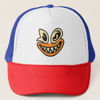 Crazy Wide-Smile Face – Unique Bold Graphic Tee Trucker Hat