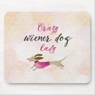Crazy Wiener Dog Lady Mouse Mat