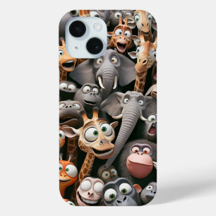 Crazy Wildlife Group  iPhone 15 Case