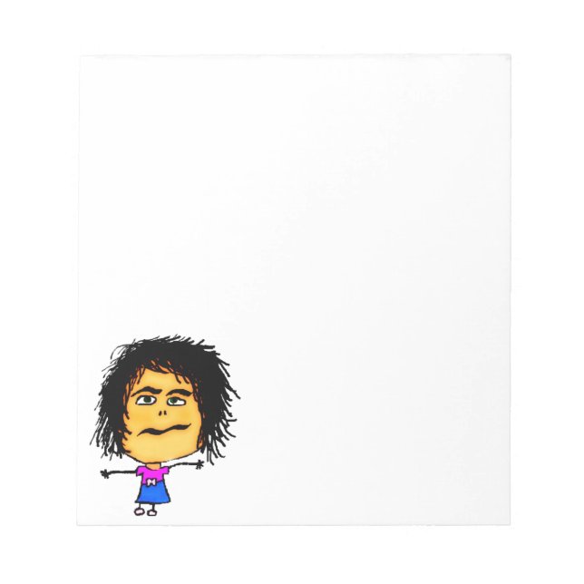 Crazy Woman Cartoon Notepad (Front)