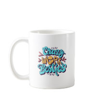 Crazy work besties mug 