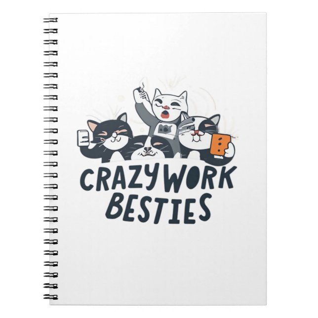 Crazy Work Besties Taking Selfies Work Bestie Gift Notebook (Front)