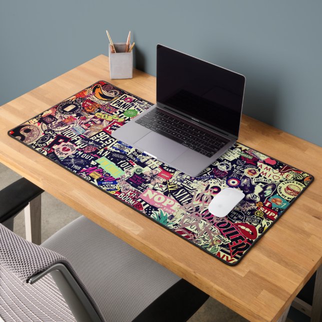 Crazy world of stickers desk mat (Office 2)