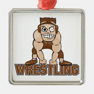 crazy wrestler wrestling design metal tree decoration