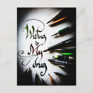 Crazy writer manifesto postcard