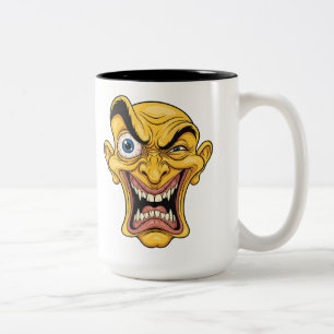 Crazy Yellow Cartoon Face Coffee Mug – Funny Gift