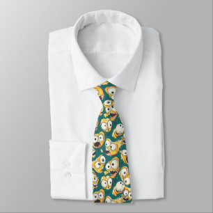 Crazy Yellow Monster Teal Halloween Tie