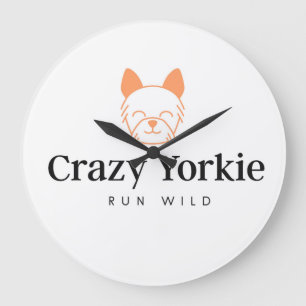 Crazy Yorkie Time Wall Clock